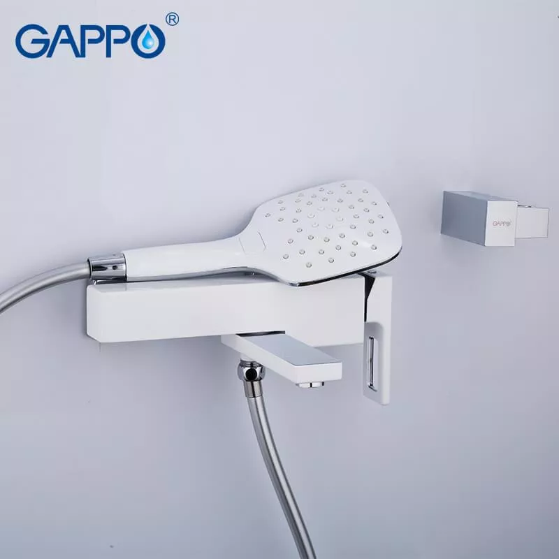 GAPPO Змішувач для ванни G3217-8, білий/хром