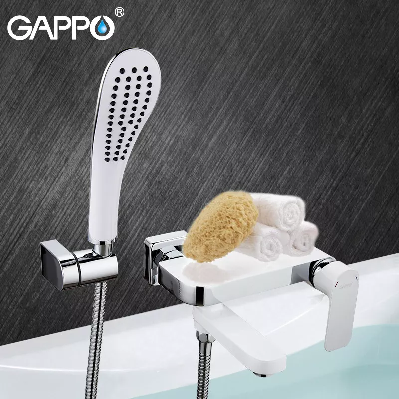GAPPO Змішувач для ванни G3248, білий/хром