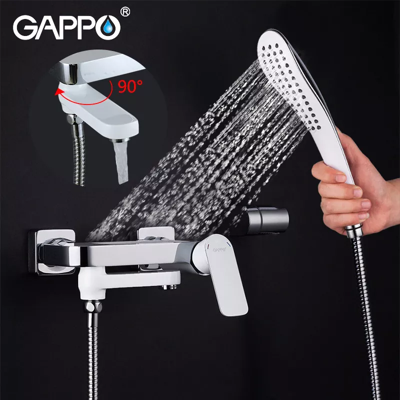 GAPPO Змішувач для ванни G3248, білий/хром