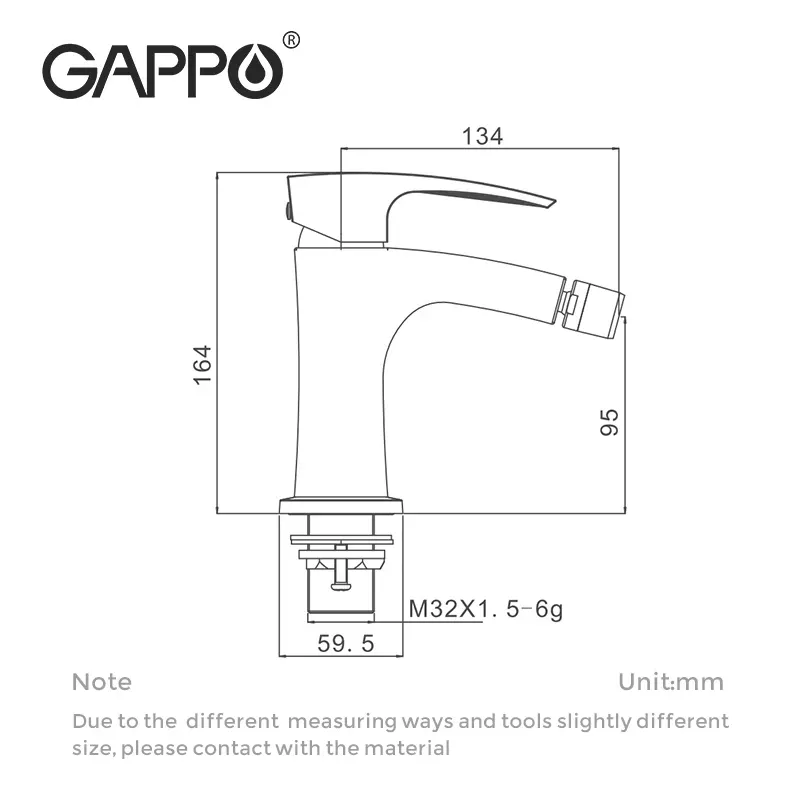 GAPPO Змішувач для біде G5007, хром