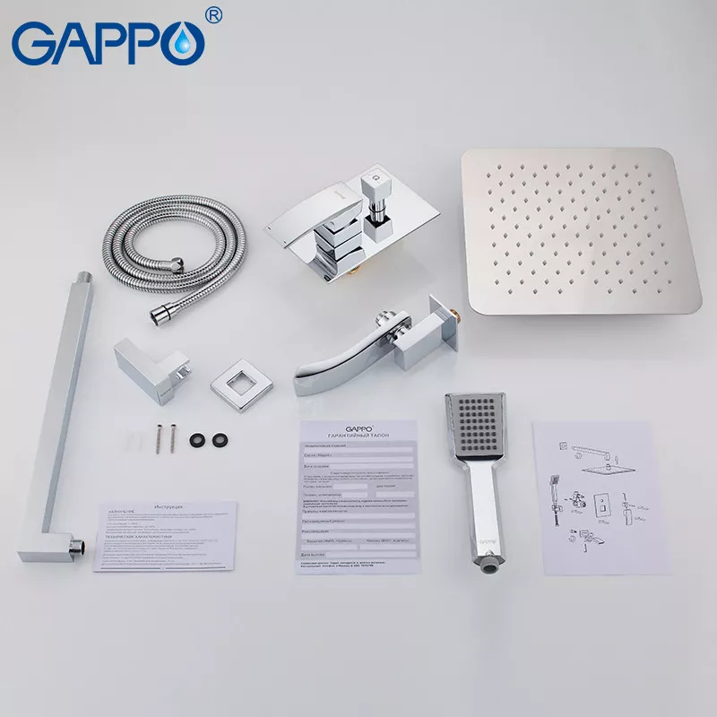 GAPPO Вбудована душова система G7107, вилив - перемикач на лійку, 3-функції, хром
