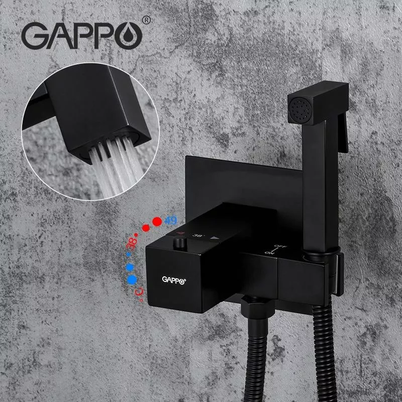 GAPPO Гігієнічний душ G7207-60 із термостатом, чорний