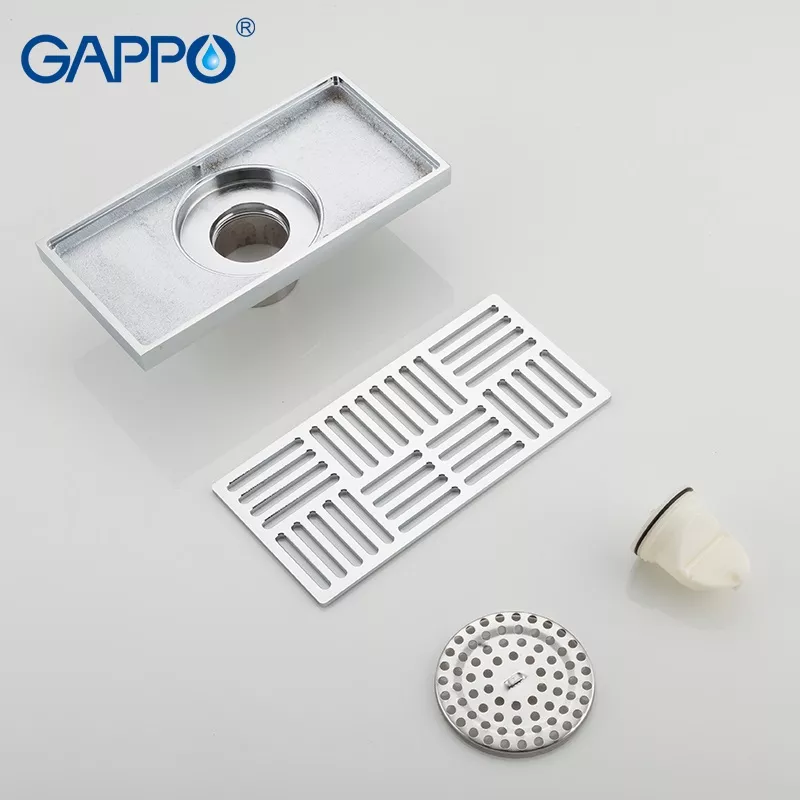 GAPPO Трап для душу G82050, латунь, 100х200 мм, хром