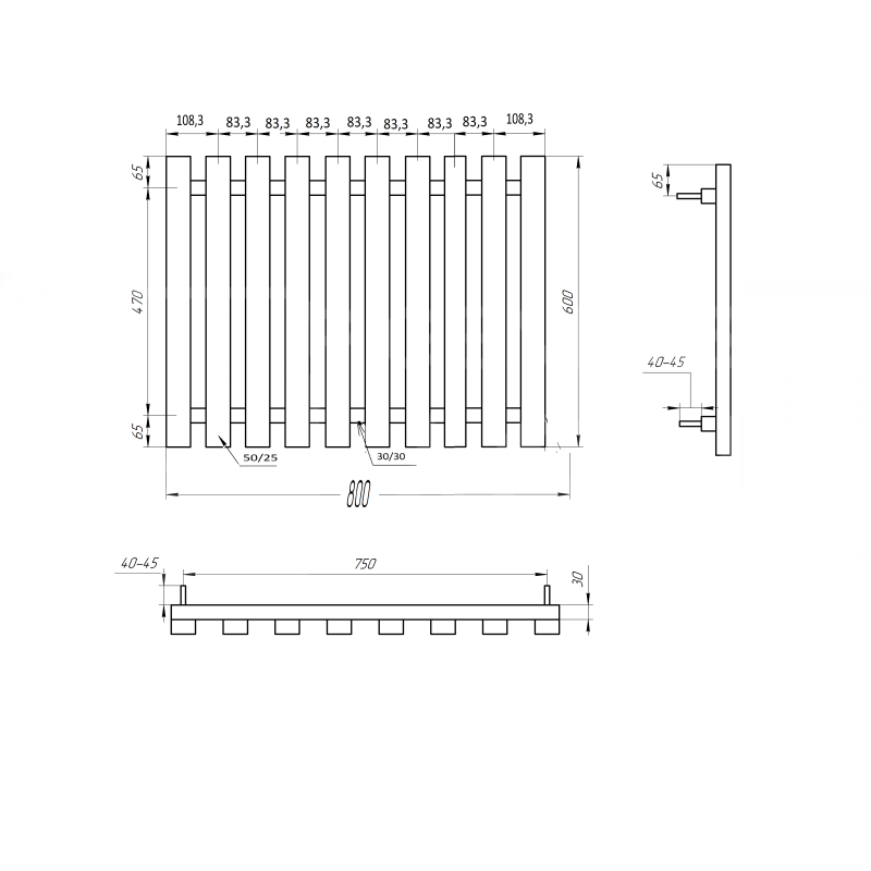 Genesis-Aqua Радіатор Batteria Водяний 1000x60x3 (GA-202003)
