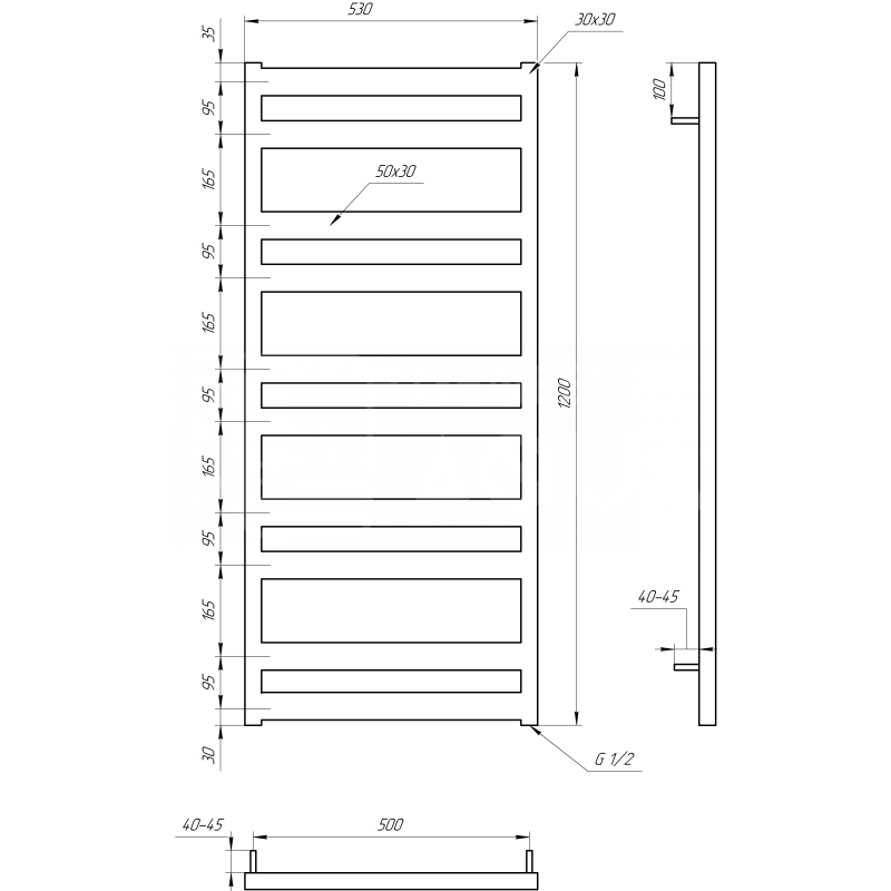 Genesis-Aqua Сушка для рушників Fom Електричний 100x53x3 (GA-2205)