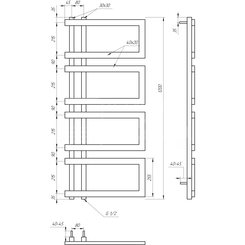 Genesis-Aqua Сушка для рушників Enzo Водяний 800x500 (GA-4401)