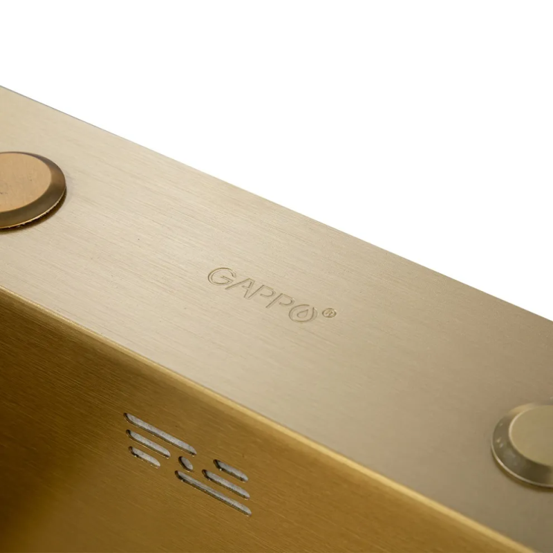 GAPPO мийка GS 6050-3 мийка 600*500 нерж. сталь SUS 201 сифон+коландер (ЗОЛОТО PVD покрит. (GS6050-3)