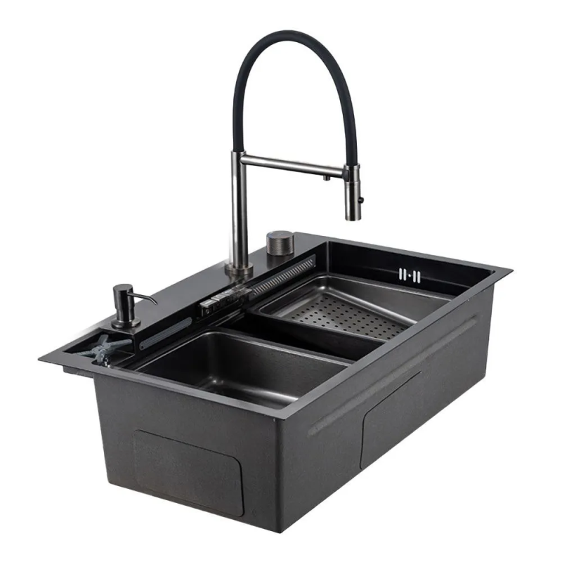 GAPPO мийка GS 7547-19 мийка PROFI 750*470 змішувач+сифон+ коланд.+дозатор+омивач склянк. (збройва сталь) {1/1} (GS7547-19)