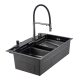 GAPPO мийка GS 7547-19 мийка PROFI 750*470 змішувач+сифон+ коланд.+дозатор+омивач склянк. (збройва сталь) {1/1} (GS7547-19)