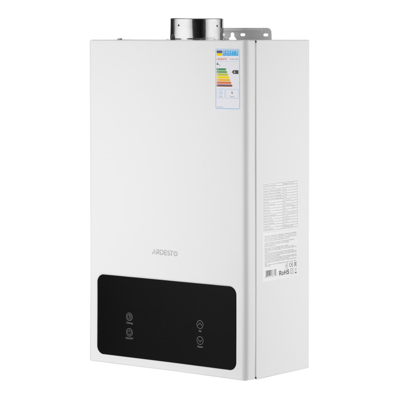 Комплект газова колонка ARDESTO HB02 10л/хв 20кВт турбована Low NOx з димоходом (GWH-HB02-10T-WHITE1)