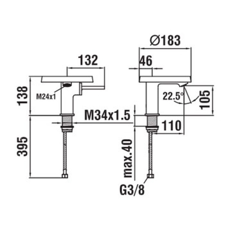 Laufen Змішувач для умивальника Kartell (H3113310041111)