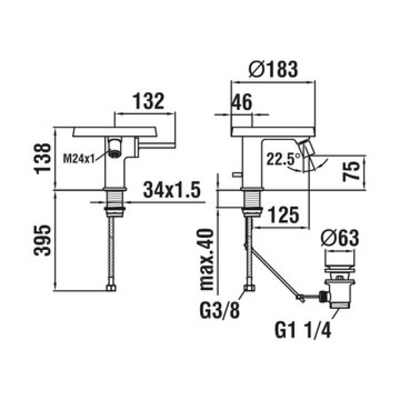 Laufen KARTELL змішувач на біде, (H3413310041111)