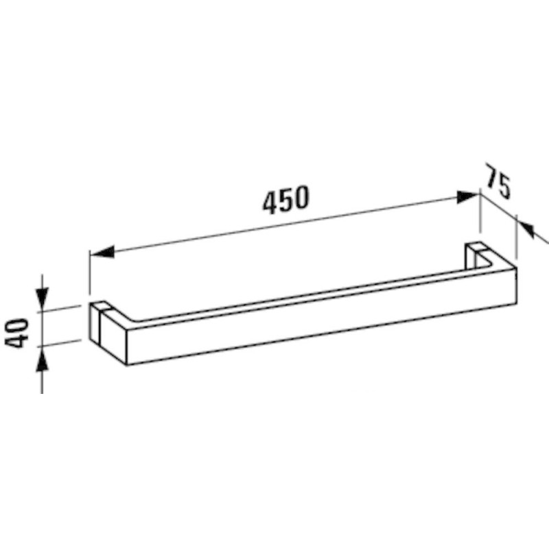 Laufen KARTELL тримач рушника 45*7,5*4см, сiрий, (H3813310850001)