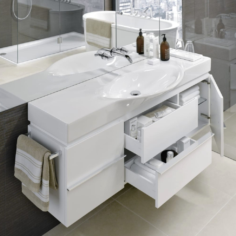 Laufen PALACE тумба 90*37,5см с умывальником 90*51,с держателем полотенца, белый, (H4012520754631+H8127020001041)