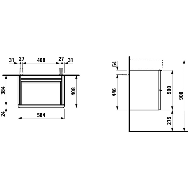 Laufen SPACE тумба 59*52*41см, колiр бiлий мат, (H4101421601001)