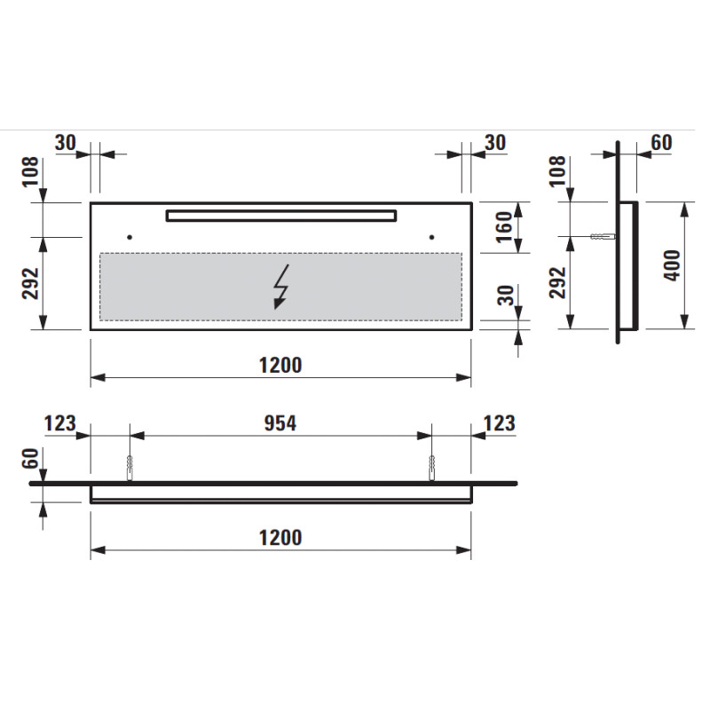 Laufen ALESSI ONE дзеркало 120*40 см з підсвіткою, (H4484310972001)