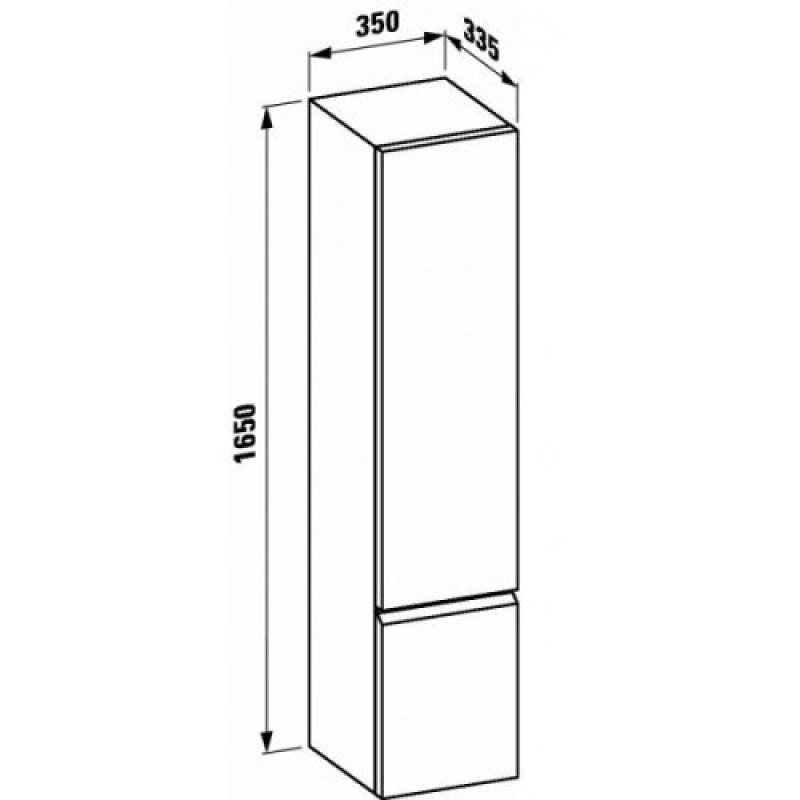 Laufen PRO S пенал 165*35см, петлi праворуч (колiр венге), (H4831220954231)