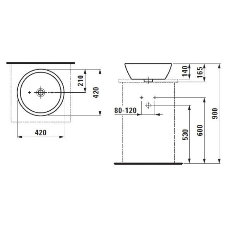 Laufen PRO B умивальник 42*42*15 см, (H8129620001091)