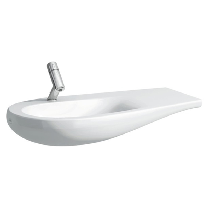Laufen ALESSI ONE раковина 165*500*900мм, з iнтегр. стiлешницею, монт. зверху, з отв. пiд змiшувач, бiлий LCC, (H8149754001041)