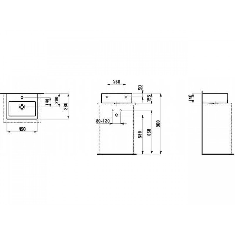Laufen LIVING CITY раковина 45*38*15,5см, (H8154330001041)