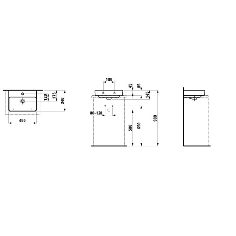 Laufen PRO S умивальник 45*34см, (H8169610001041)