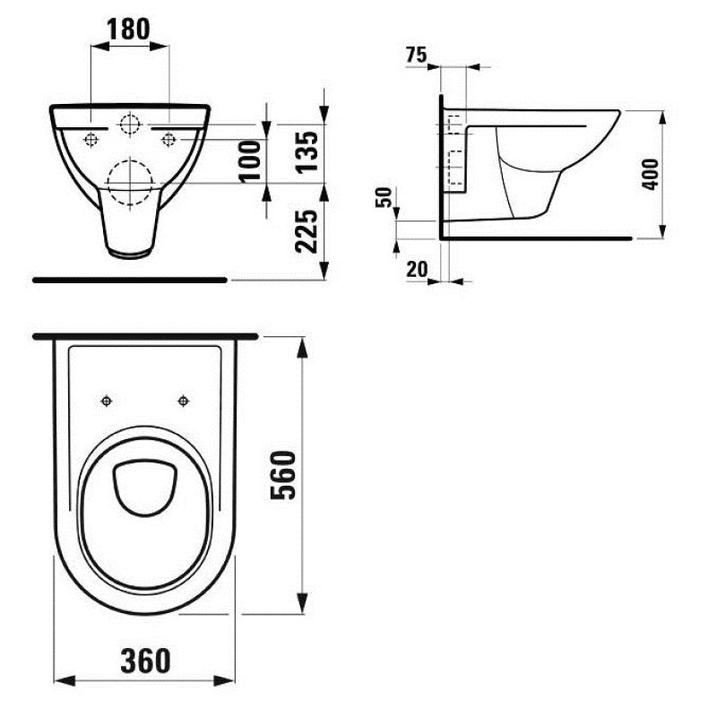 Laufen PRO-підвісний унітаз 56*36см з покриттям LCC, (H8209504000001)