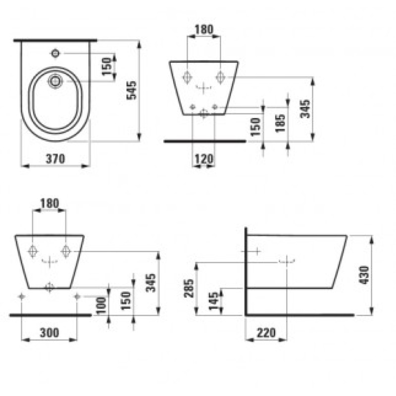 Laufen KARTELL біде підвісне 37*54,5см, (H8303310003021)