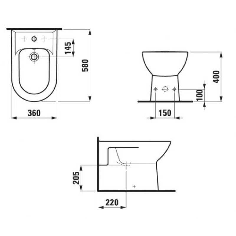 Laufen PRO Біде 360 * 580 * 400, (H8329510003041)