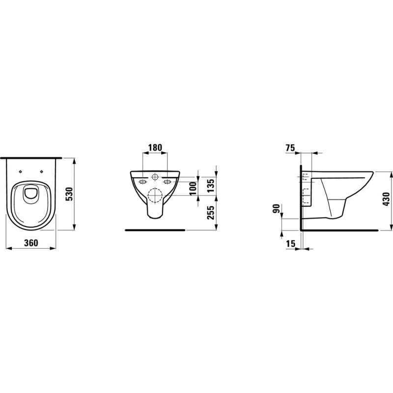 Laufen Унітаз консольний Rimless Old PRO 8209600000001 + кришка Soft Close Slim 8989660000001