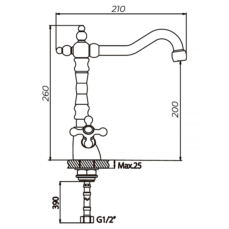 Змішувач для кухні Haiba Dominox 777 (HB0095)