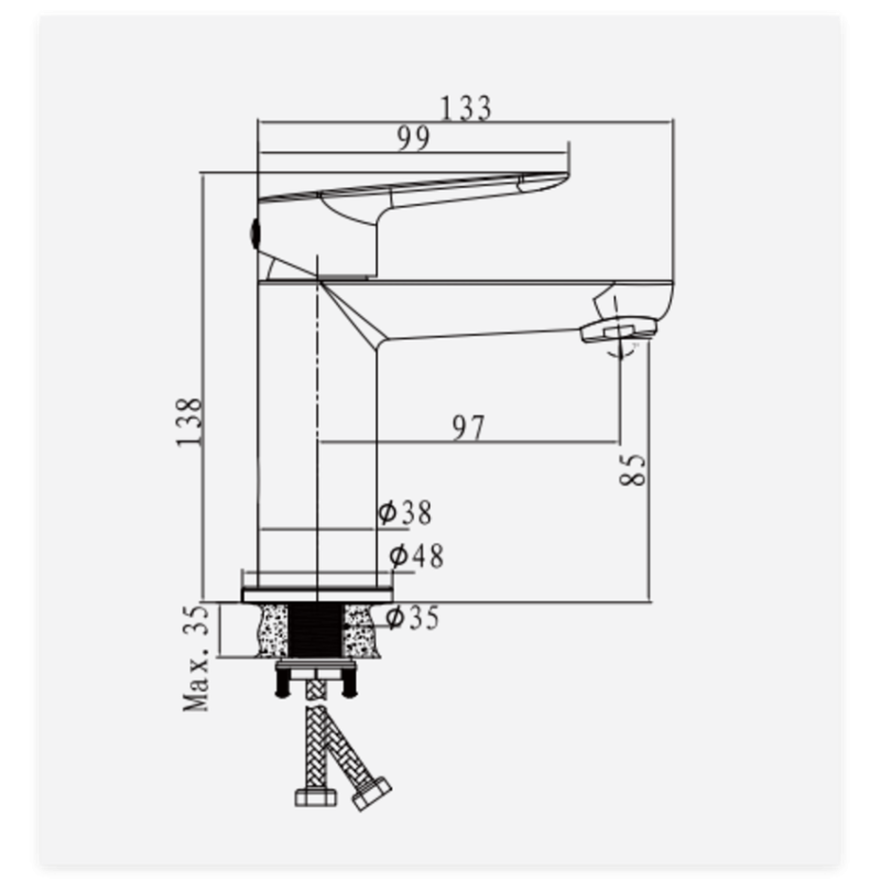 Змішувач для умивальника Haiba Parma 001 (NUT) (HB9680)