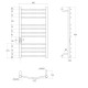 i-HEAT рушникосушарка електро, 120W, 500 * 900мм, AISI 304, 11п. (4-4-3) коло, стійки квадрат, таймер, терморегулятор, білий глянець, лівий