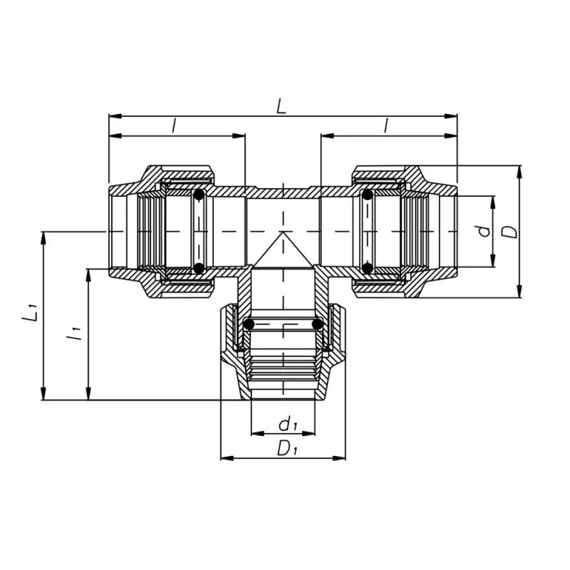 ITAL Трійник редукційний ПЕ 63 x 40 x 63 мм