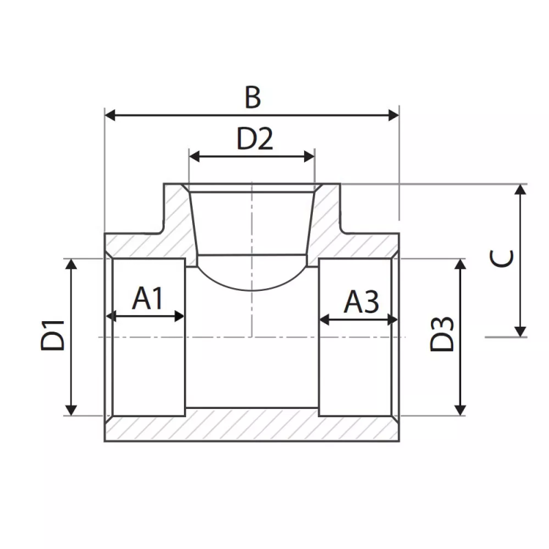 ITAL Трійник перехідний PP-r 110 x 50 x 110 мм