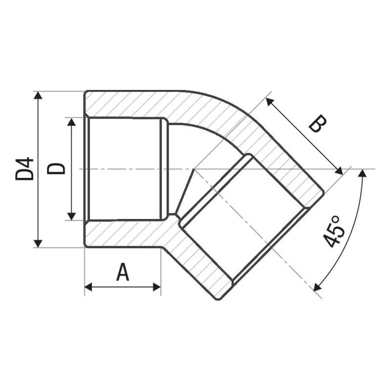 ITAL Кутник 45° PP-r 63 мм