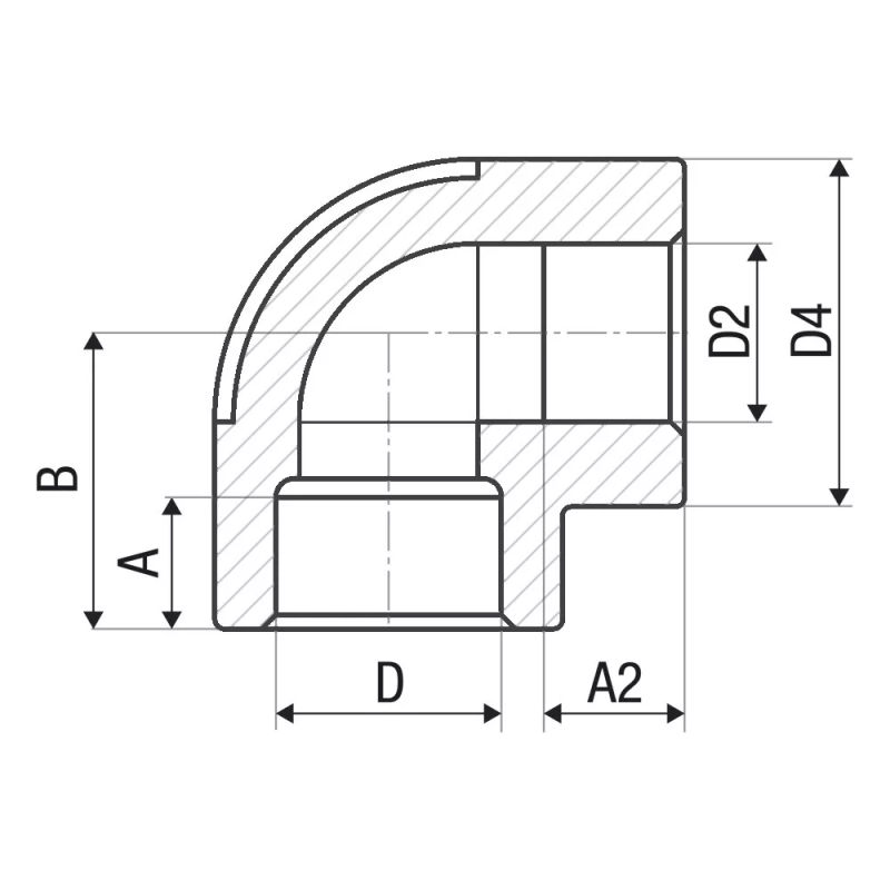 ITAL Кутник 90° перехідний PP-r 32 x 20 мм
