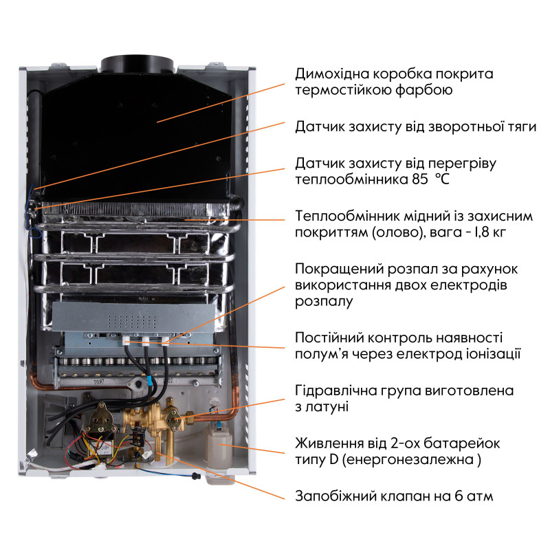 Thermo Alliance Газова колонка JSD20-10CLM 10 л White (JSD2010CLMWHITE)