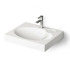 KICLAMISIF/00 Claro Mini Раковина на пральну машину, з литого (штучного) каменю 60х50 з мильницею + сифон та кронштейни 2шт, білий