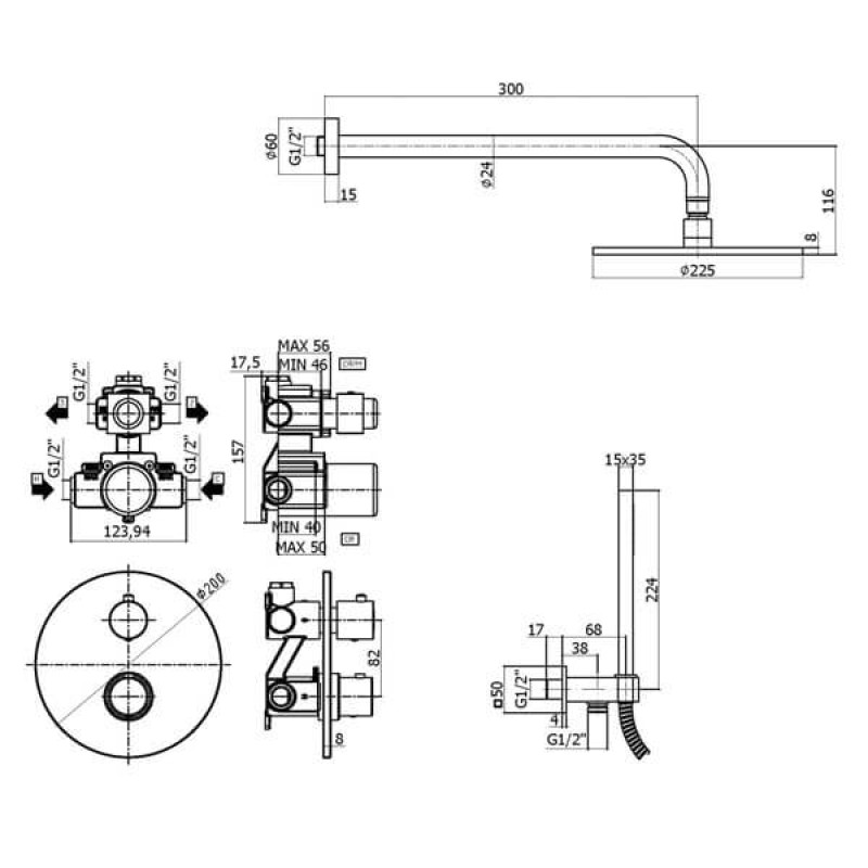 Paffoni Душова система Light KIT LIQ 018 CR (KITLIQ018CR)