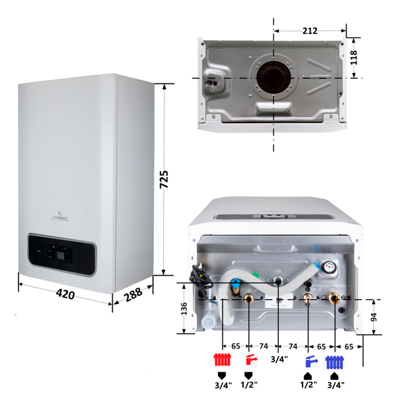 Котел газовий Thermo Alliance EWA 28 кВт двухконтурний, конденсаційний SD00055954