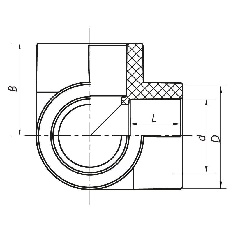 Угол с тремя выходами 32 PPR Koer K0031.PRO (KP0038)