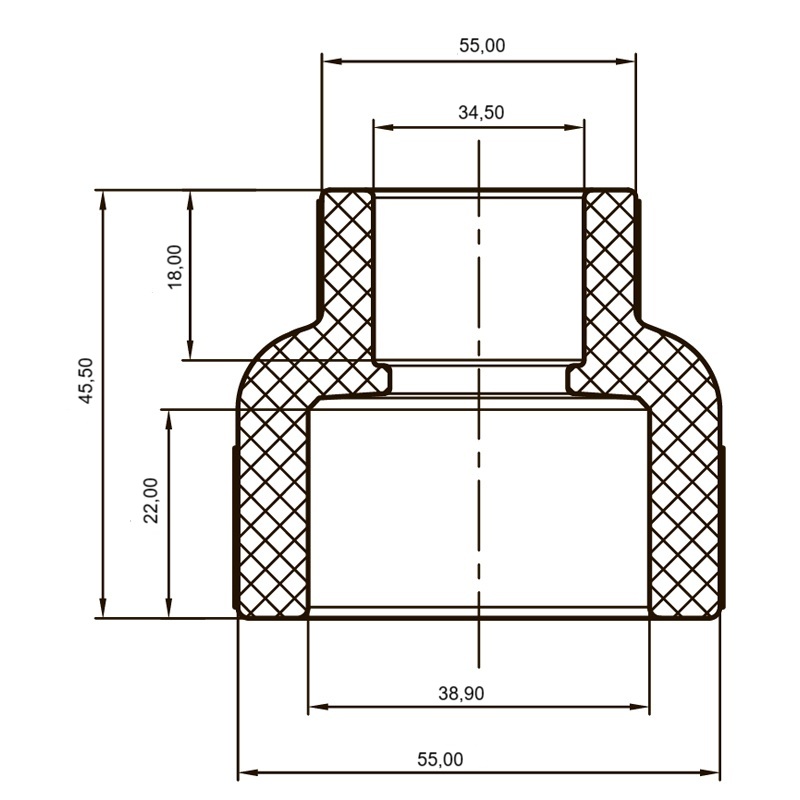 Муфта редукционная ВВ 40x25 PPR Koer K0035.PRO (KP0043)