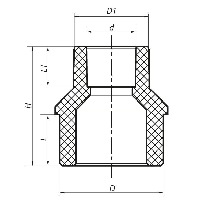 Муфта редукционная НB 25x20 PPR Koer K0056.PRO (KP0066)