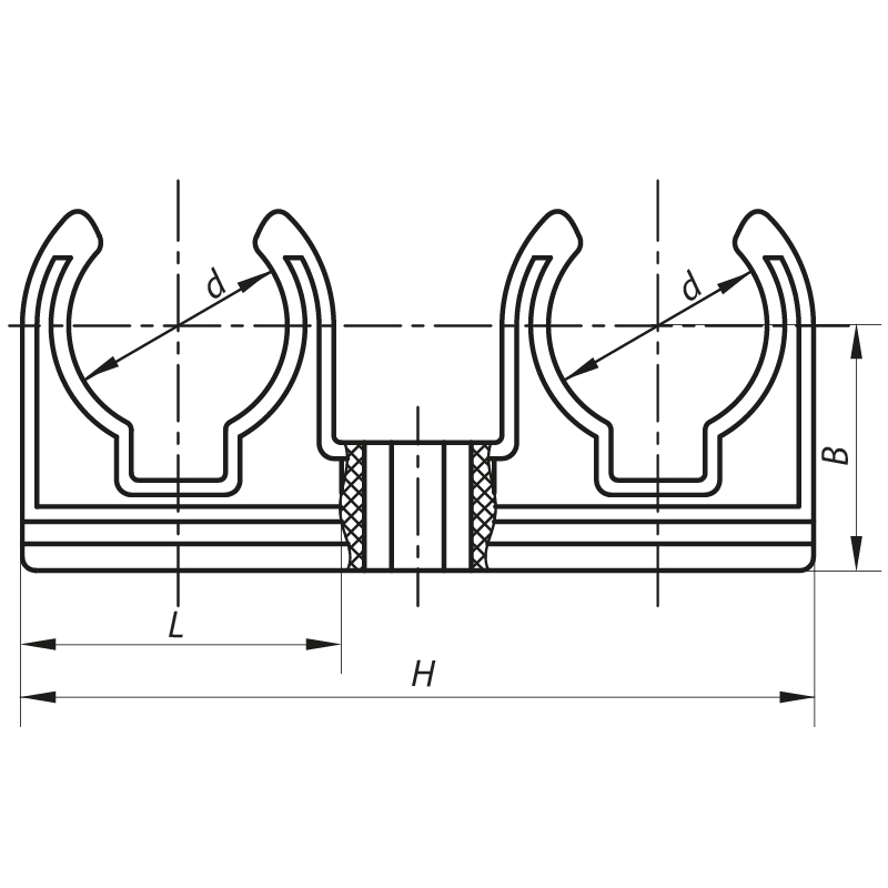 Двойное крепление для PPR трубы 20 Koer K0080.PRO (KP0096)