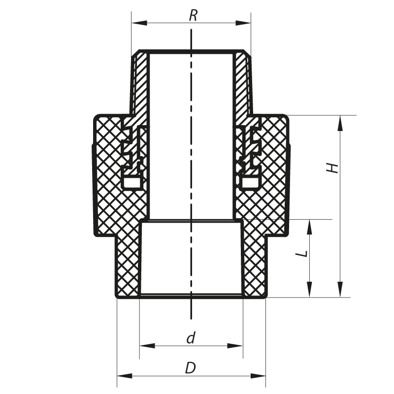 Муфта НР 25x3/4M PPR Koer K0097.PRO (KP0116)