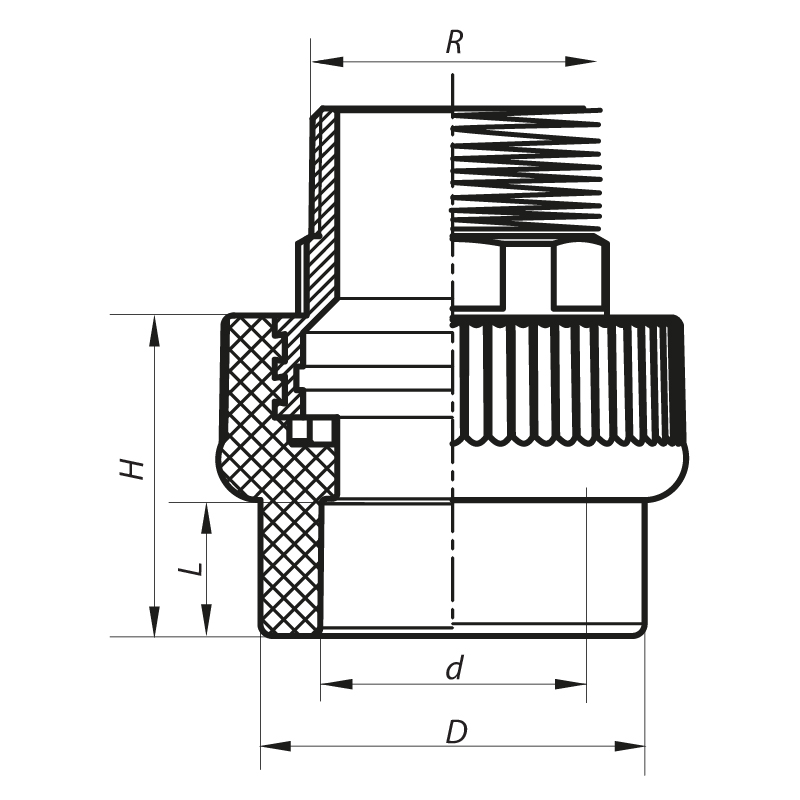 Муфта НР 63x2M PPR Koer K0102.PRO (KP0121)
