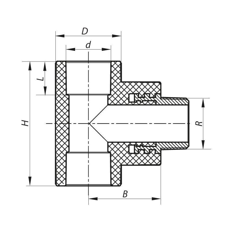 Тройник НР 32x3/4M PPR Koer K0111.PRO (KP0132)