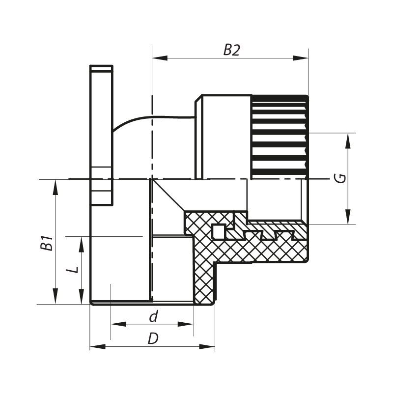 Угол установочный ВР 20x1/2F PPR Koer K0123.PRO (KP0147)