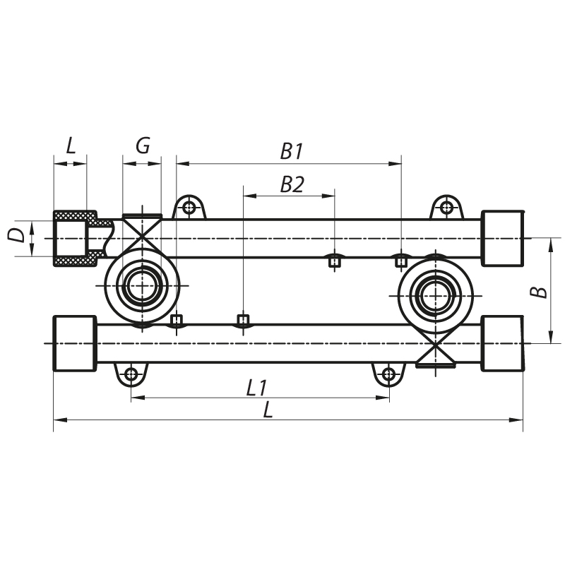 Планка монтажная проходная 20x1/2F Koer K0128.PRO (KP0154)
