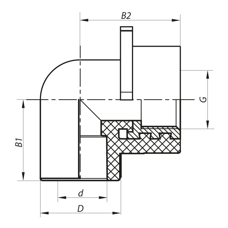 Угол установочный для гипсокартонных стен ВР 20x1/2F PPR Koer K0189.PRO (KP0244)